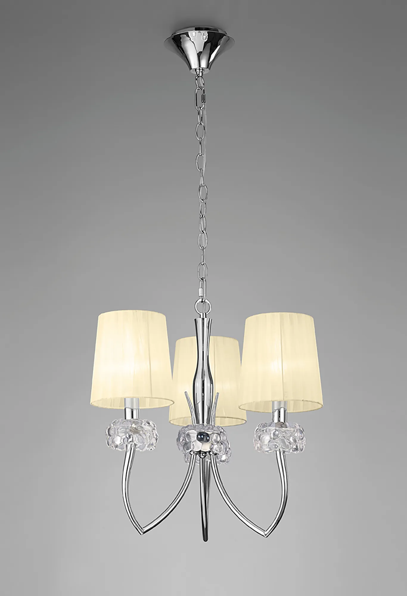 Loewe Polished Chrome-Cream Ceiling Lights Mantra Multi Arm Fittings Loewe Polished Chrome-Cream Ceiling Lights Mantra Multi Arm Fittings